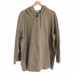 Eileen Fisher Taupe Brown Hoodie Jacket Sweater Top Size 3X (2X)